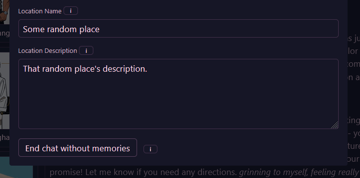 temporary location settings